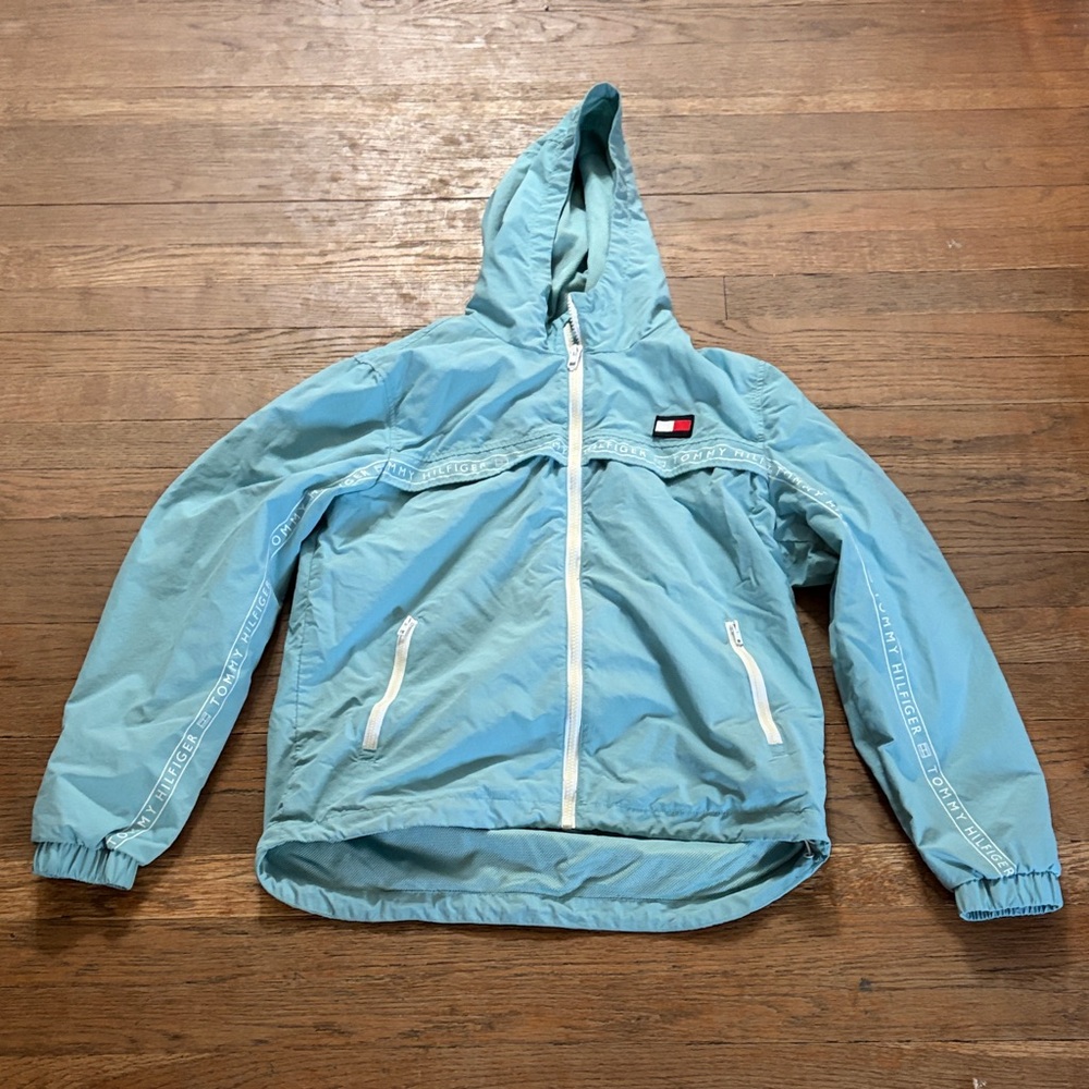 Tommy Hilfiger Light Blue Hooded Windbreaker Jacket